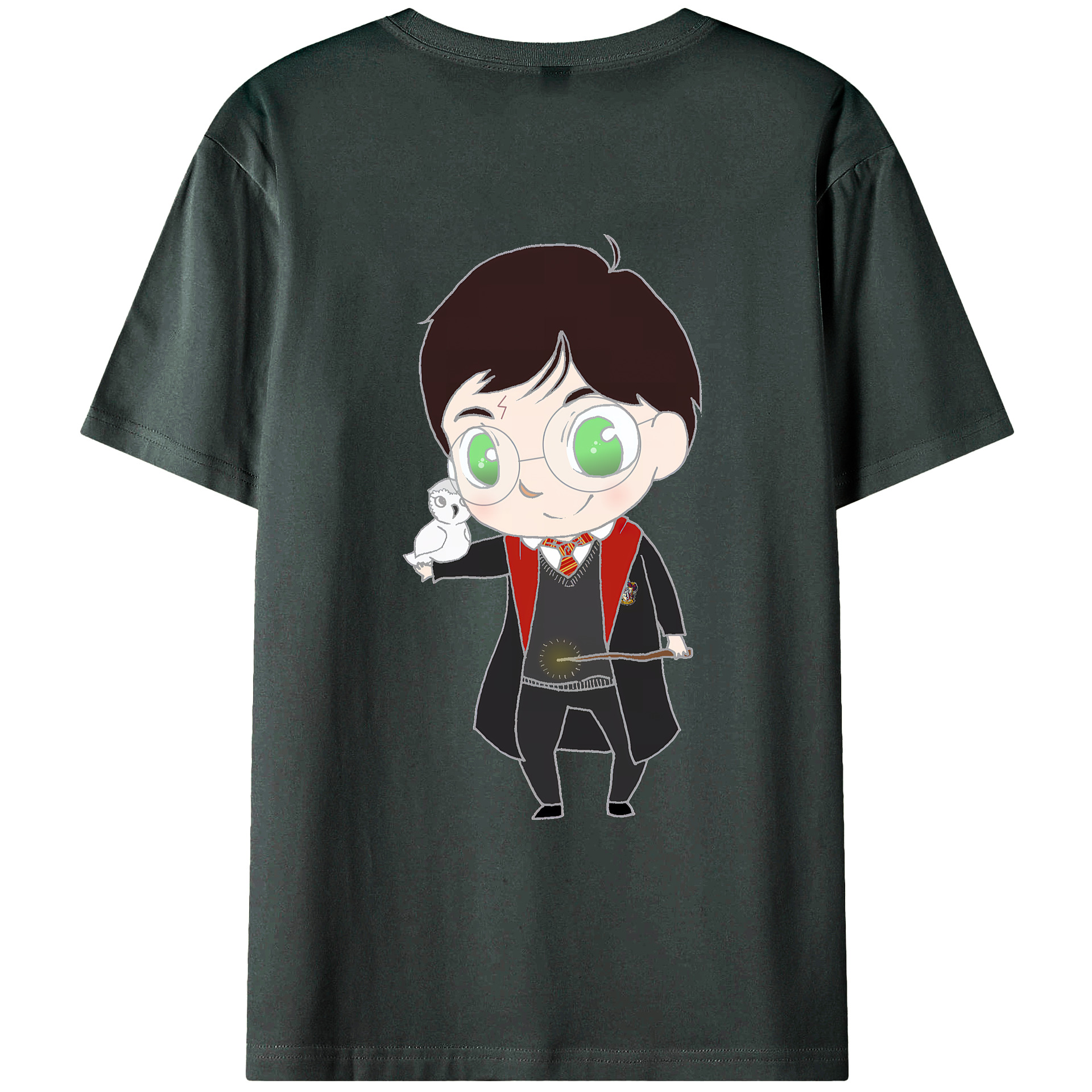 （画像用） Harry Potter ハリー・ポッターシリーズ 綿100％ メンズ半袖Tシャツ（バックプリント） 通気性